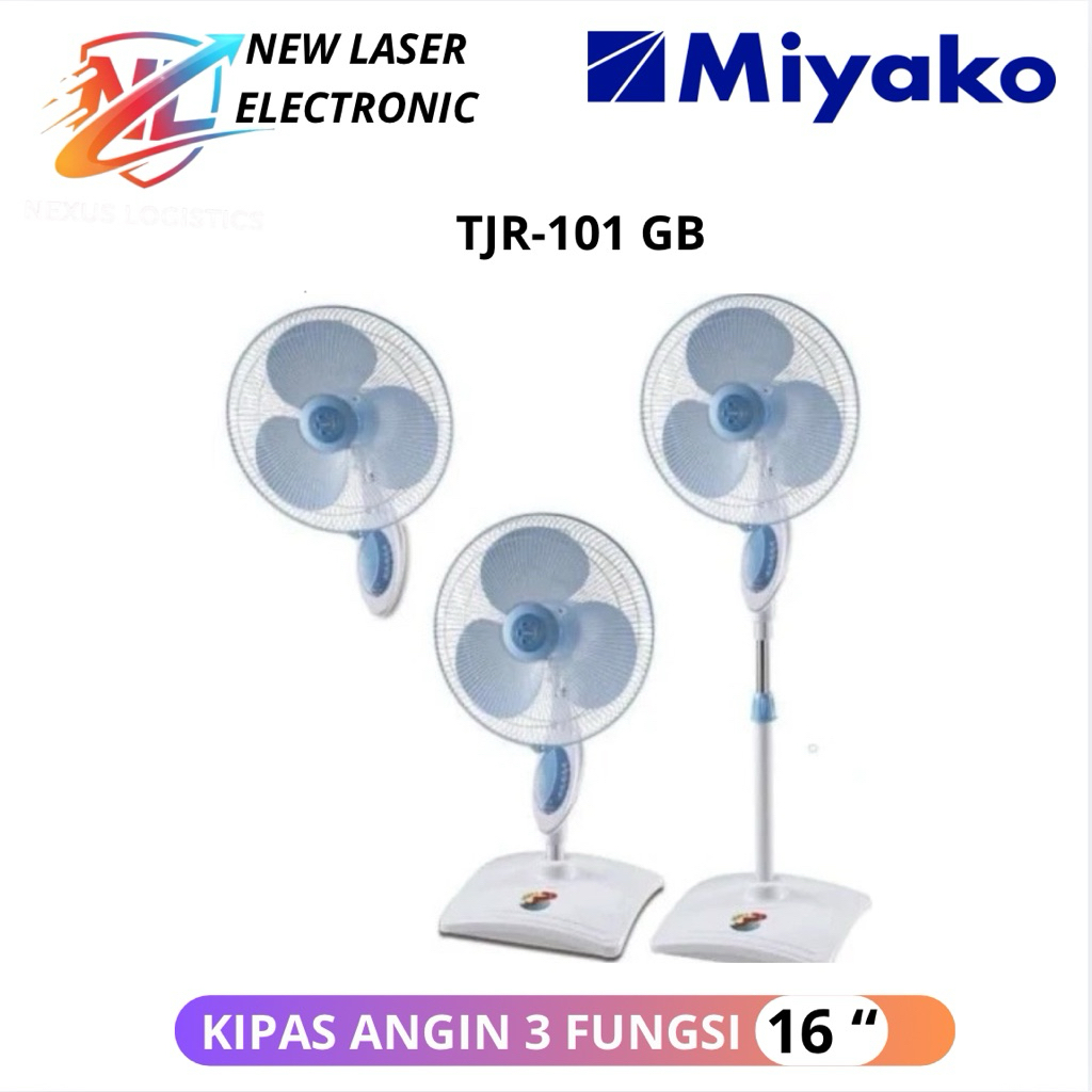 KIPAS ANGIN/ STAND FAN MIYAKO 3 IN 1 TJR 101 GB/TJR 101 PL GARANSI RESMI ORIGINAL 100%
