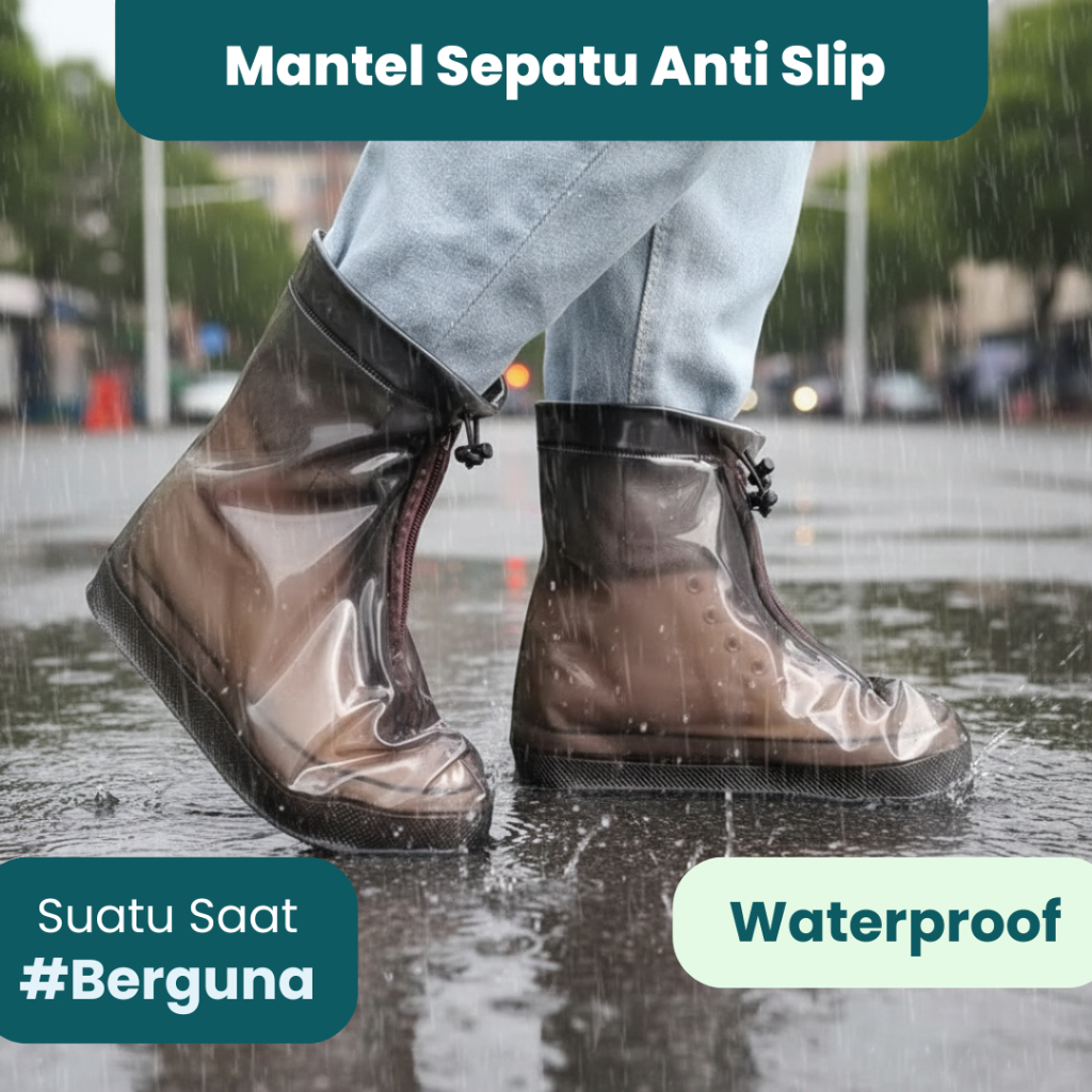 Mantel Hujan Pelindung Sepatu Anti Air Anti Slip
