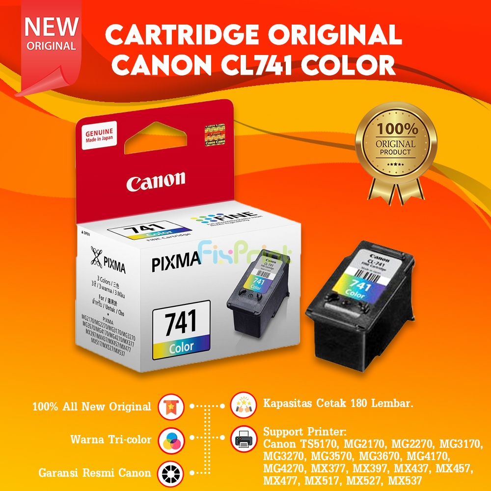 Cartridge Tinta Canon CL741 CL 741 CL-741 ORIGINAL MX397 MX437 MX377