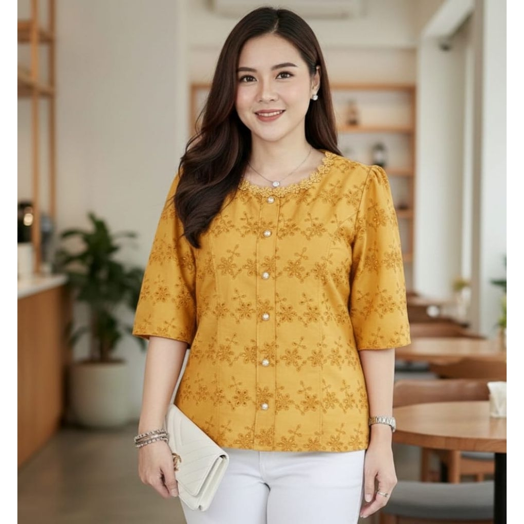 ATASAN BLOUSE KATUN BOLONG PREMIUM WANITA