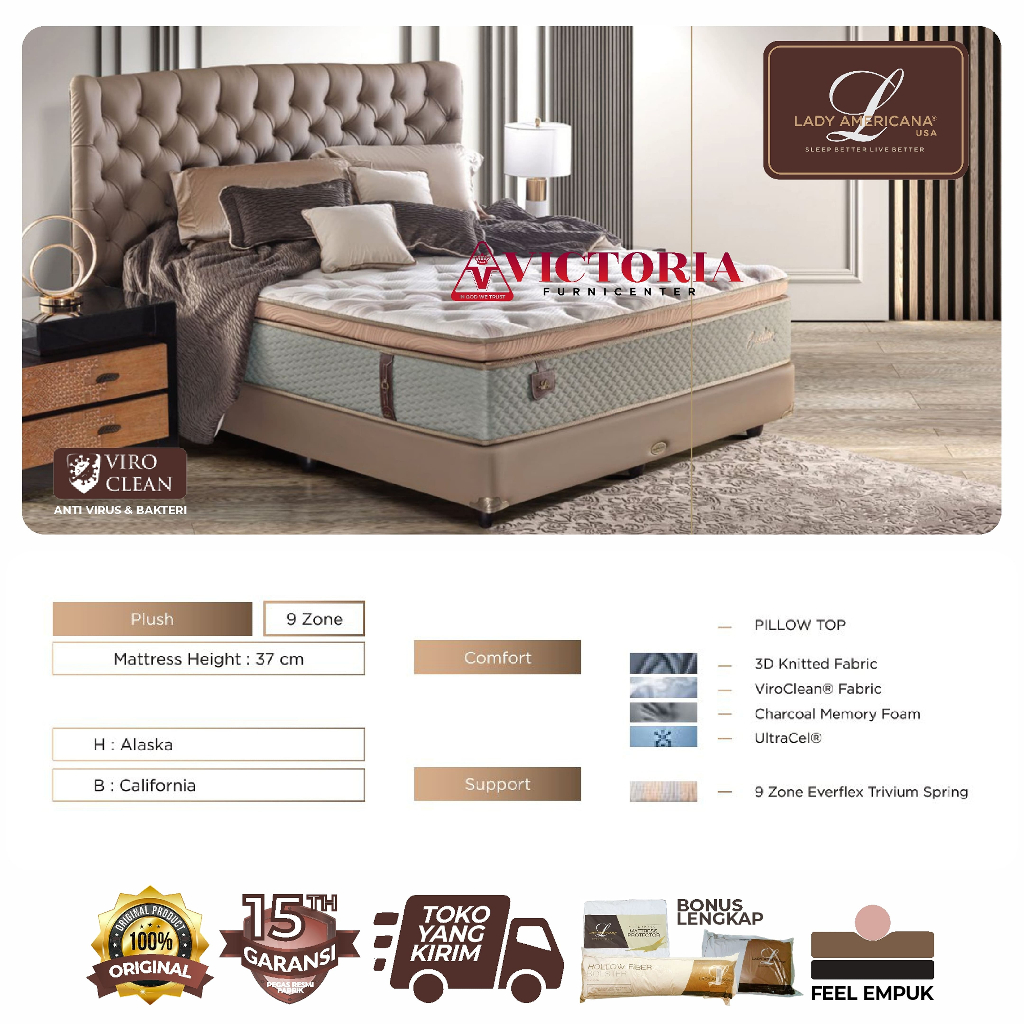 Lady Americana Excelsior 200 x 200 200x200 Kasur Saja Mattres Only