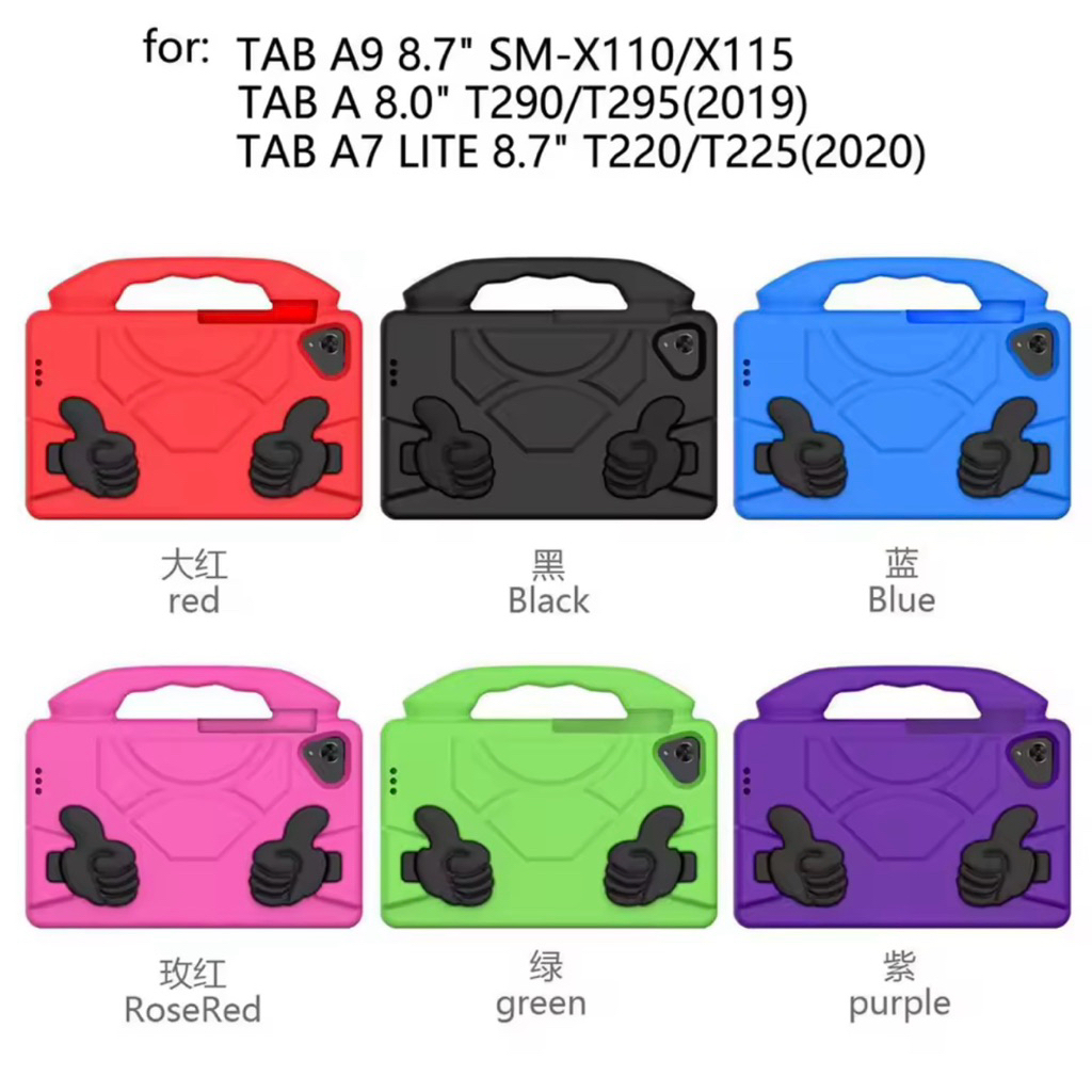 Case Tablet Anak Samsung Tab A9 8.7 / A7 Lite / Tab A 8.0 – Shockproof Handle Stand Lucu Anti Bentur