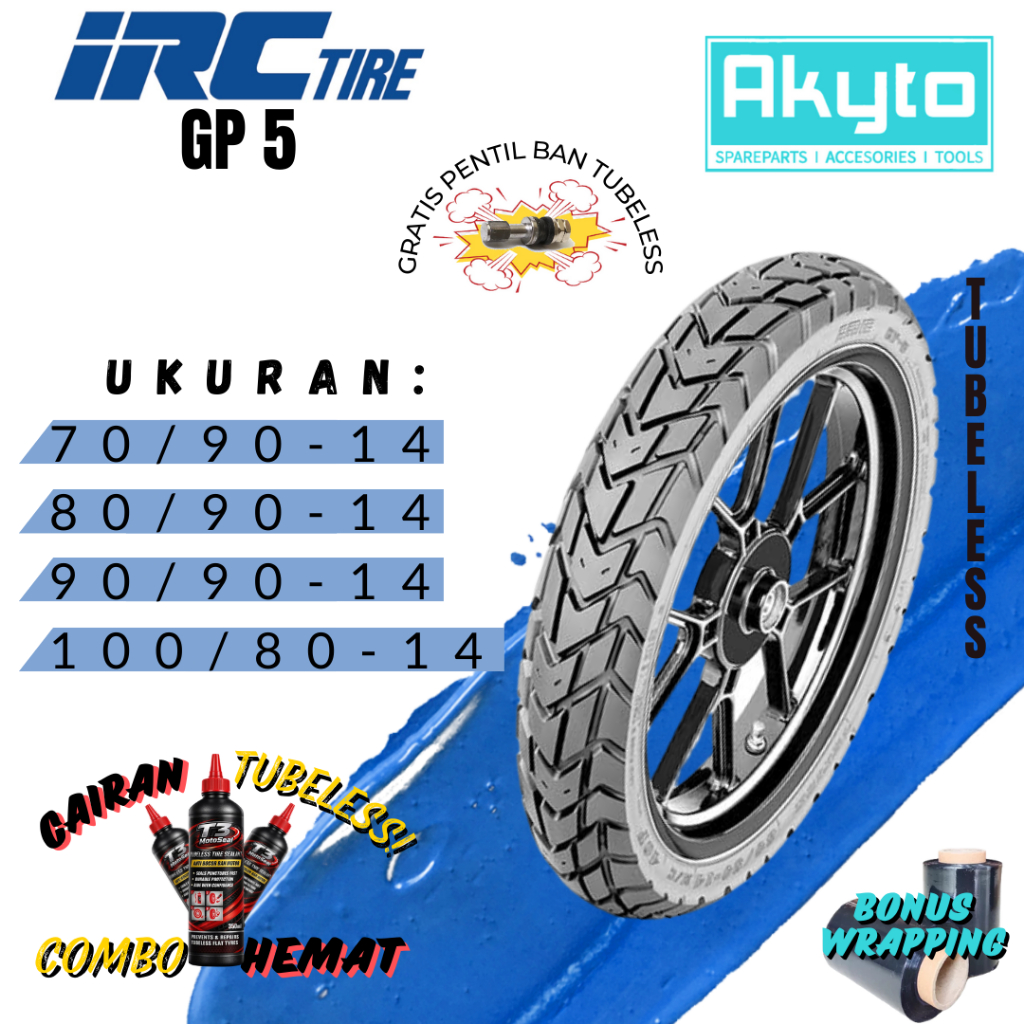 BAN IRC GP 5 RING 14 / BAN TUBELESS / BAN MOTOR R14 / BAN MOTOR MATIC METIK SCOOPY MIO J XRIDE FINO 
