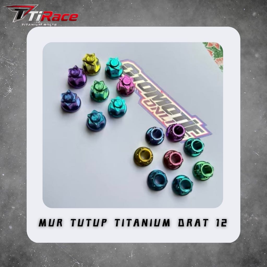 MUR TUTUP TITANIUM M8 DRAT 12 / MUR BOLONG M8 Drat 12 VIETNAM ORI