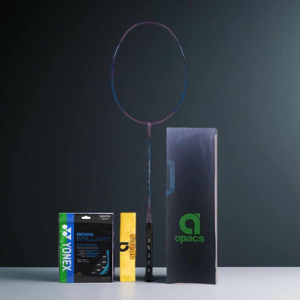 Raket Badminton Apacs Feather Weight 55 Bonus Komplit Raket Badminton  Apacs Feather Weight 55