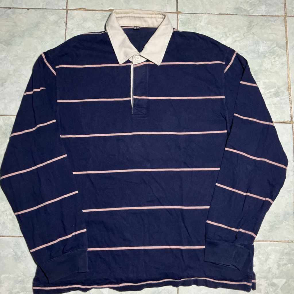 tshirt polo rugger uniqlo lengan panjang