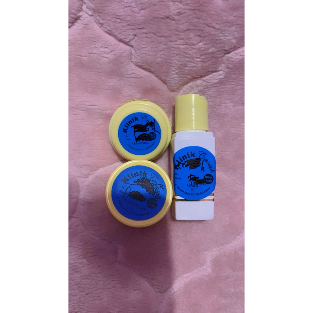 Ready Paket Hemat Cream Malam ,Cream Pagi A dan Lotion Tahap II Klinik Cantik Barata Jaya Original