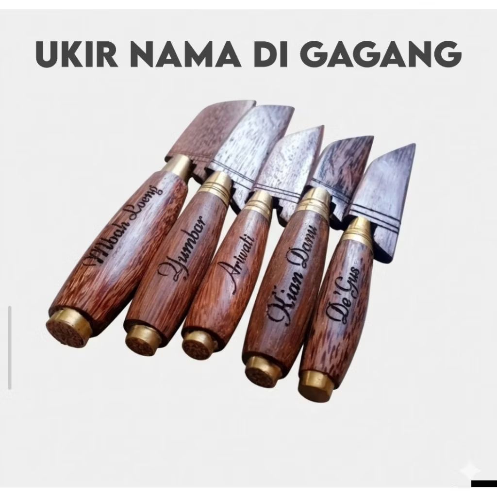 Pisau Bali/Pisau Janur + Gratis UKIR NAMA di BILAH/GAGANG kualitas Super