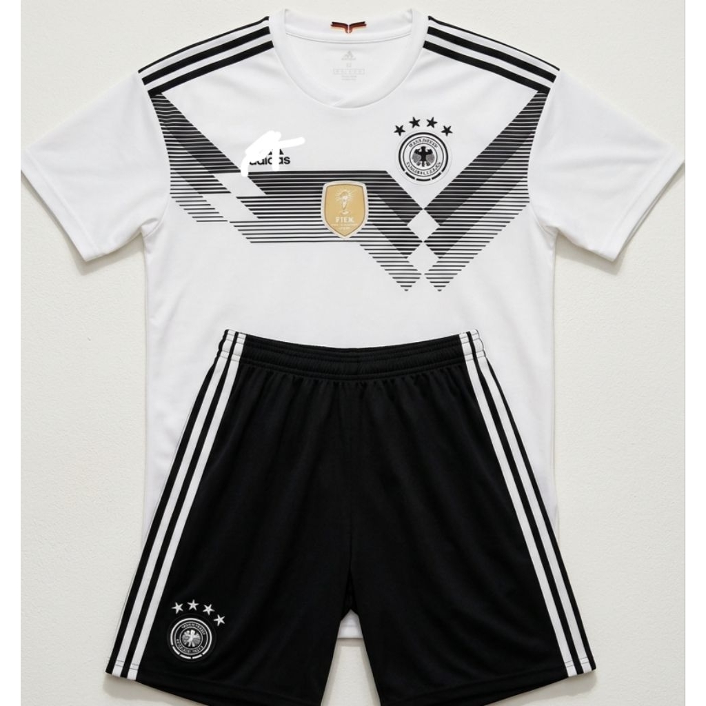 SATU SET JERSEY ANAK ANAK TIMNAS JERMAN HOME PIALA DUNIA 2018 GRADE ORI