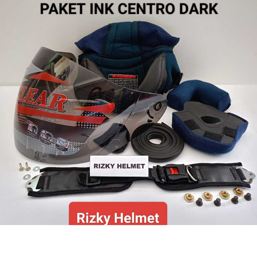 PAKET SPAREPART HELM INK CENTRO. Busa Helm INK CENTRO + Kaca Helm + Tali Helm + Lis Karet + Baut Rac