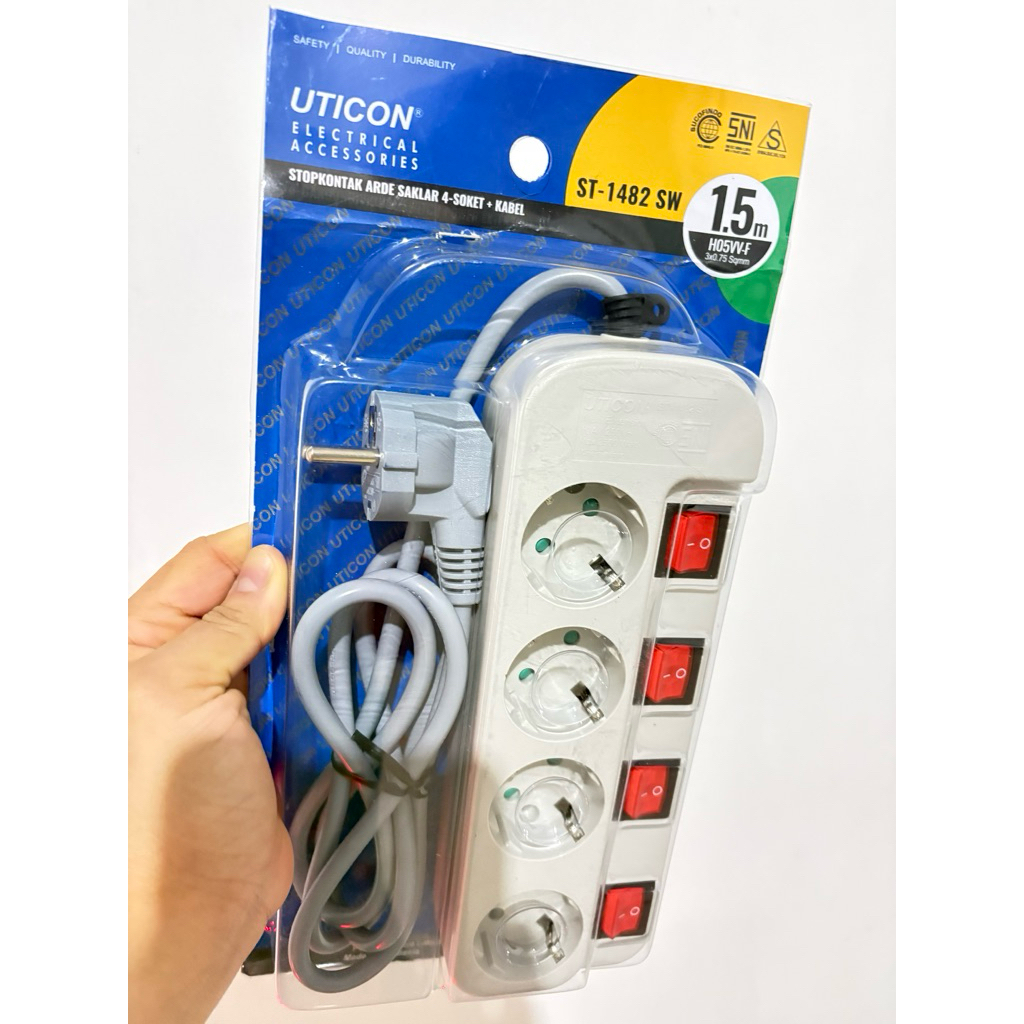 kabel stop kontak Uticon ST-1482 kabel 1,5M colokan bagus