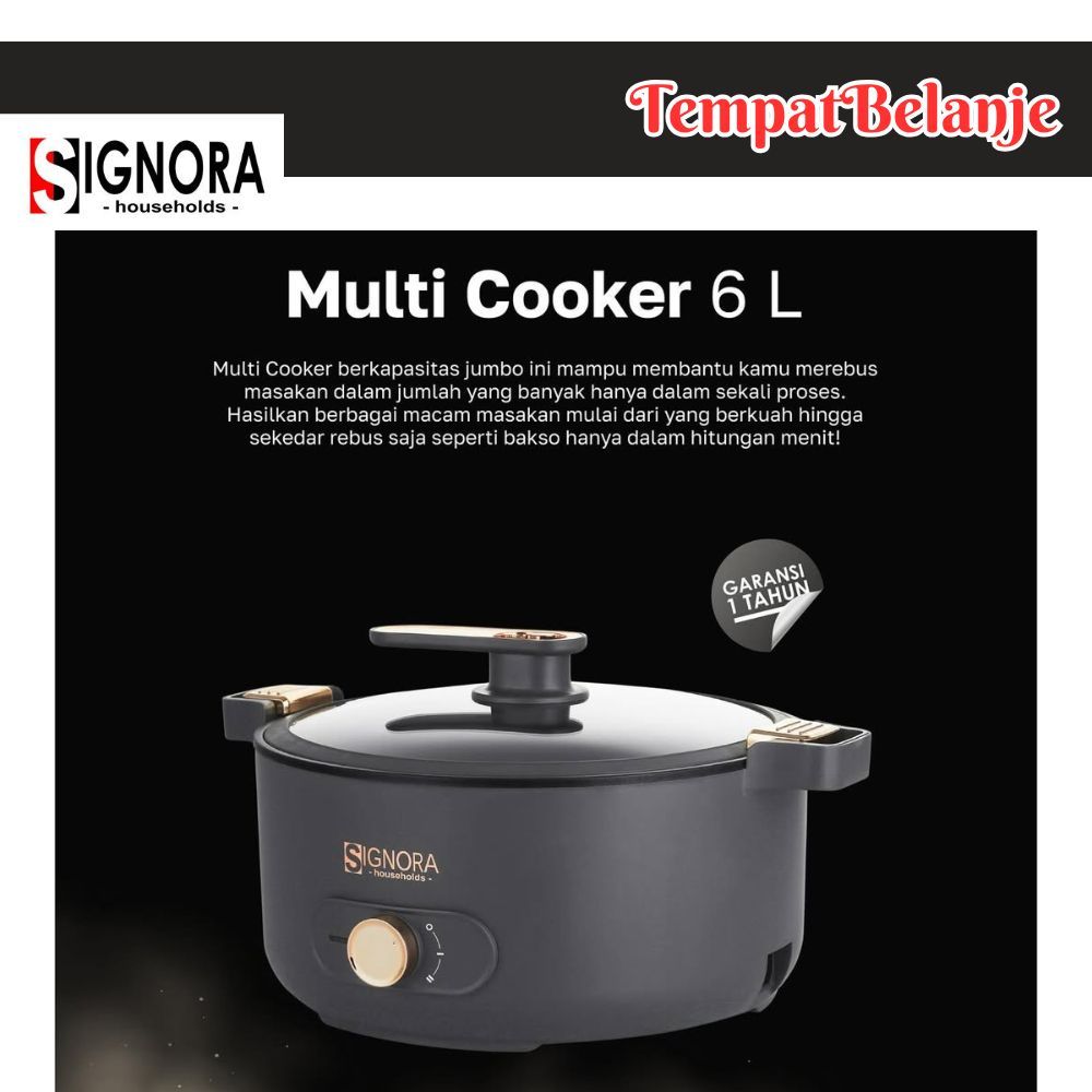 Signora MultiCooker 6L Panci Elektrik listrik Otomatis