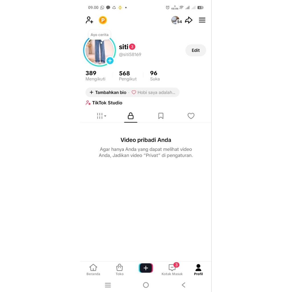 Akun TT bisa Live
