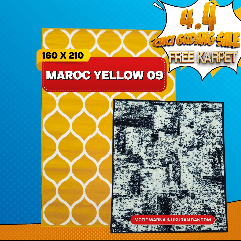 PROMO KARPET MAROC 160x210 MAROC YELLOW 09 + FREE KARPET