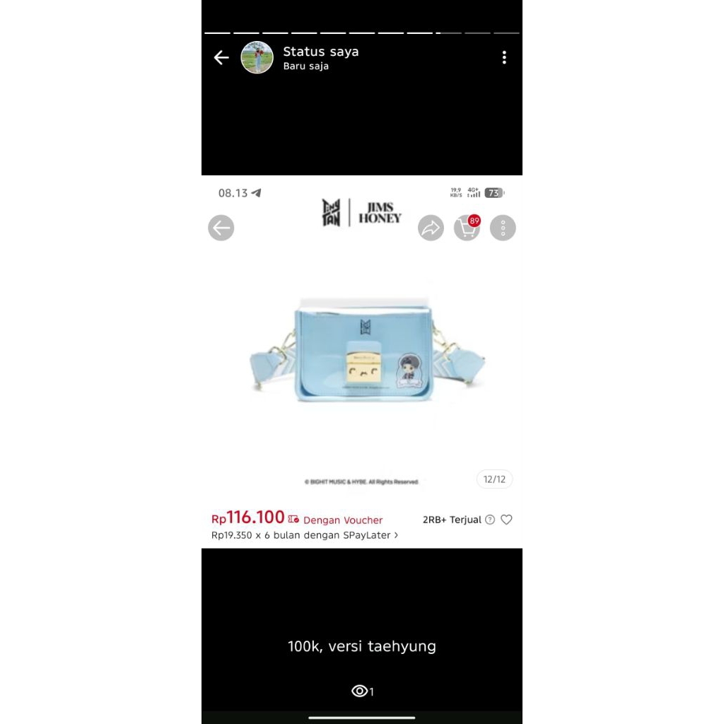 Jims honey tas baru semua ya cuma di pake ngonten