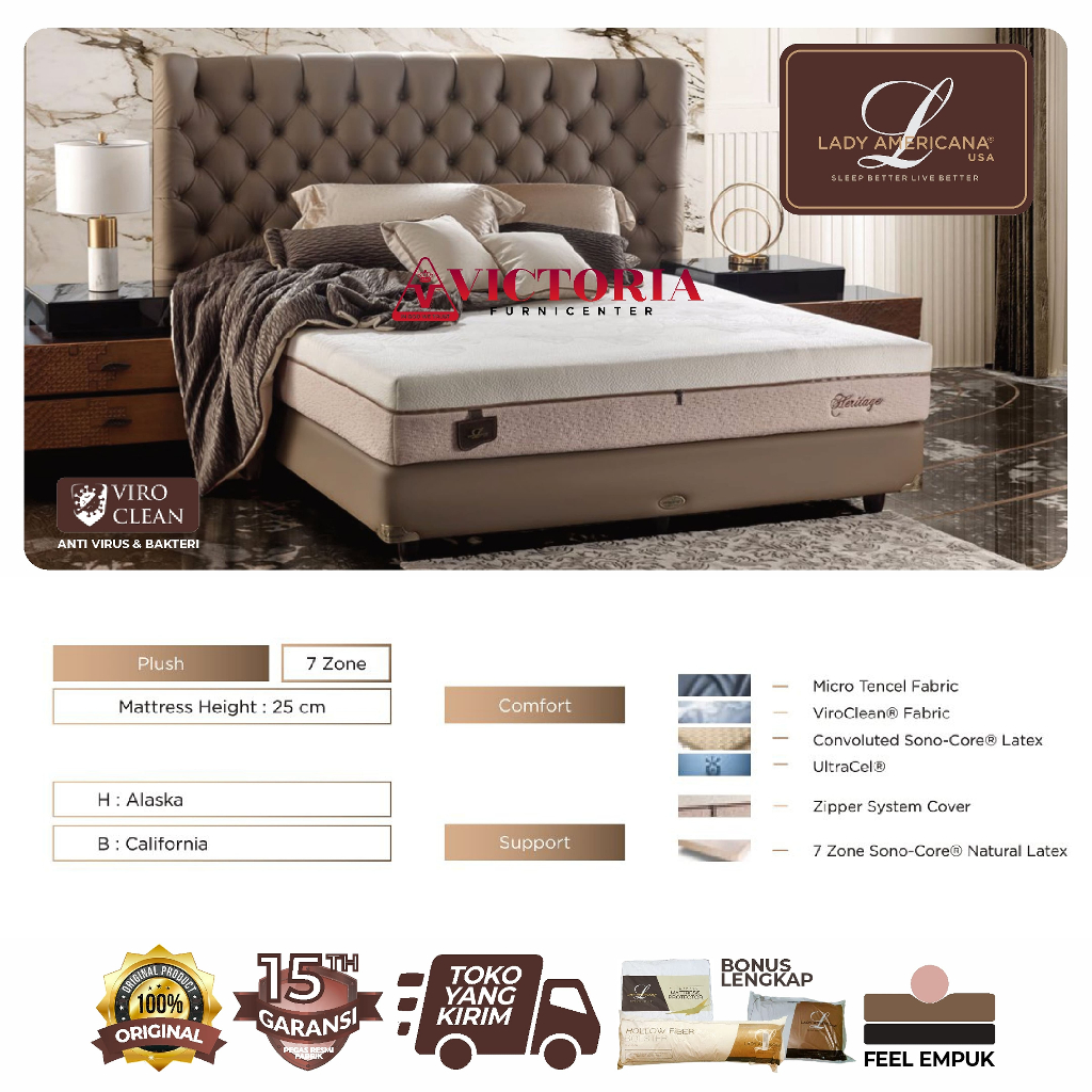 Lady Americana Heritage Kasur Saja 180 x 200 180x200 Kasur Saja Spring Bed Springbed