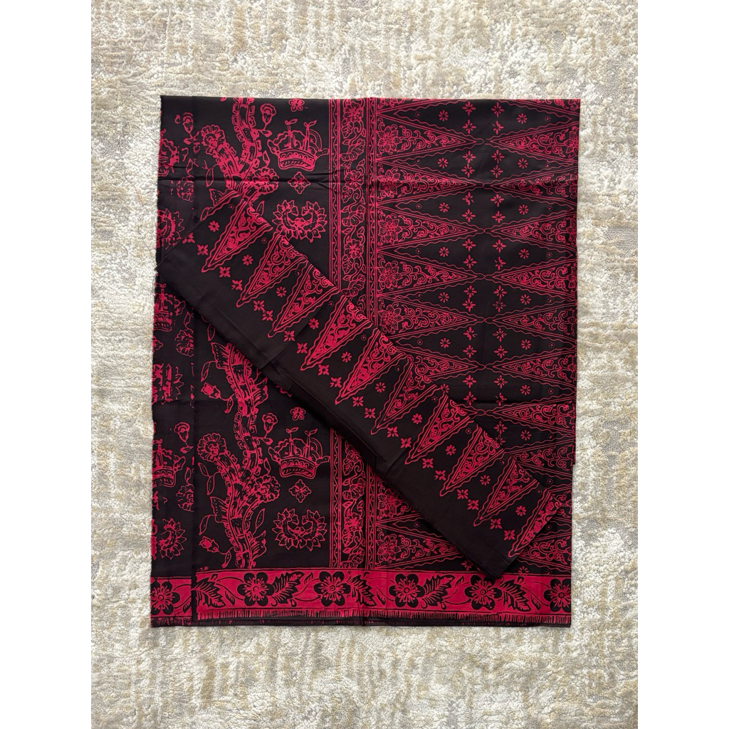 [ARINIbatik] BATIK JAMBI - Set Kain sarung Selendang / Bawahan Katun Halus Motif Kapal Sanggat & Bun