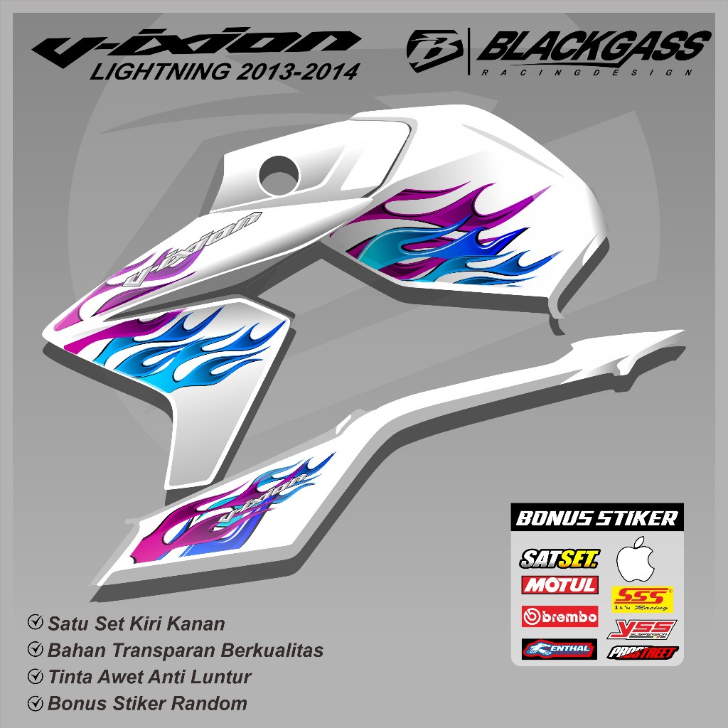 Striping List Transparan VIXION NEW NVL 2013-2014 - Stiker Variasi Transparan Motor VIXION BGS 02