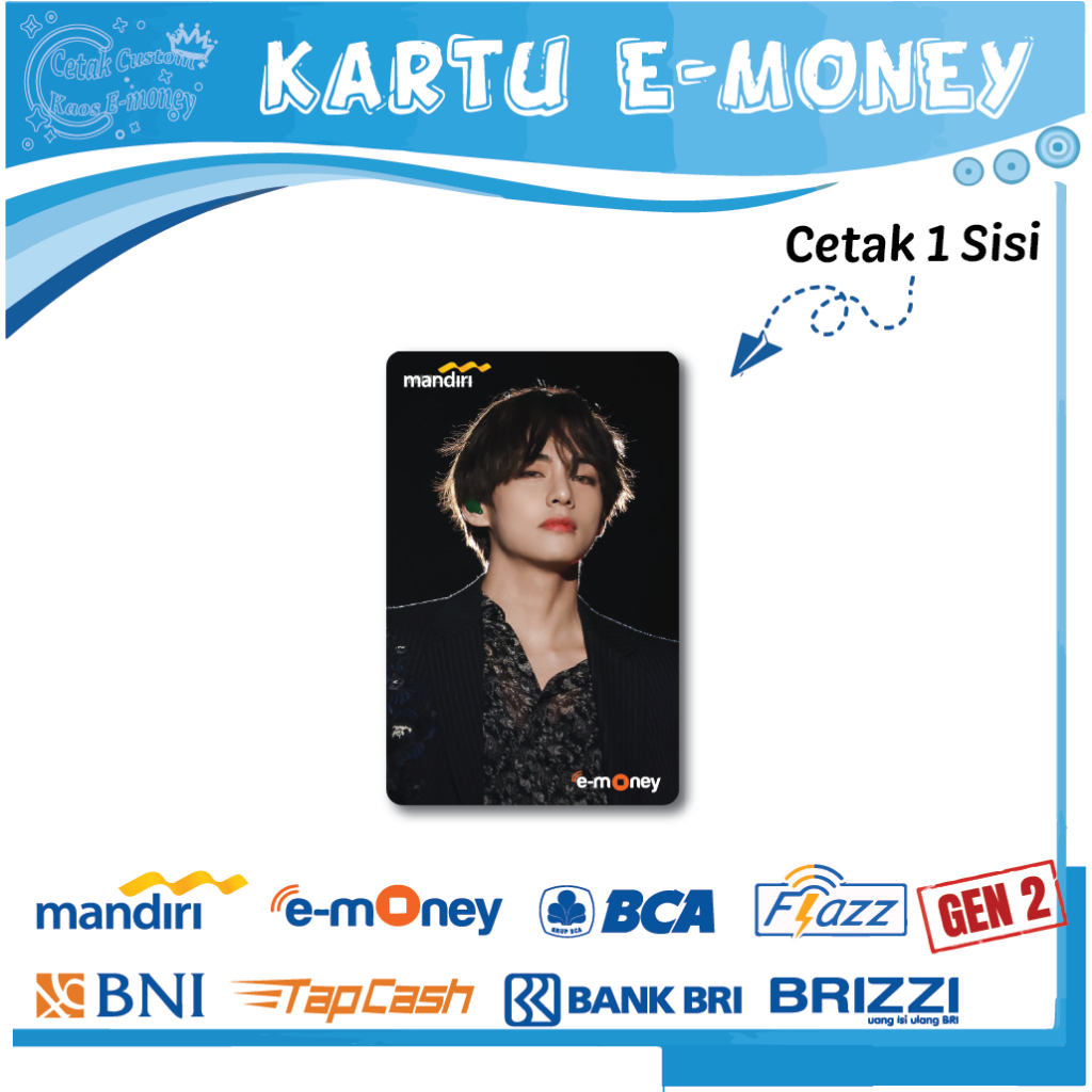 KARTU E MONEY E TOLL KPOP KOREA BTS 01 EMONEY MANDIRI BCA BNI BRI - 1 SISI