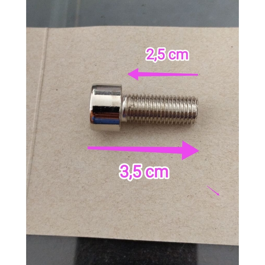 Baut 14 Kunci L Drat Kanan 3,5 CM Baut Spion