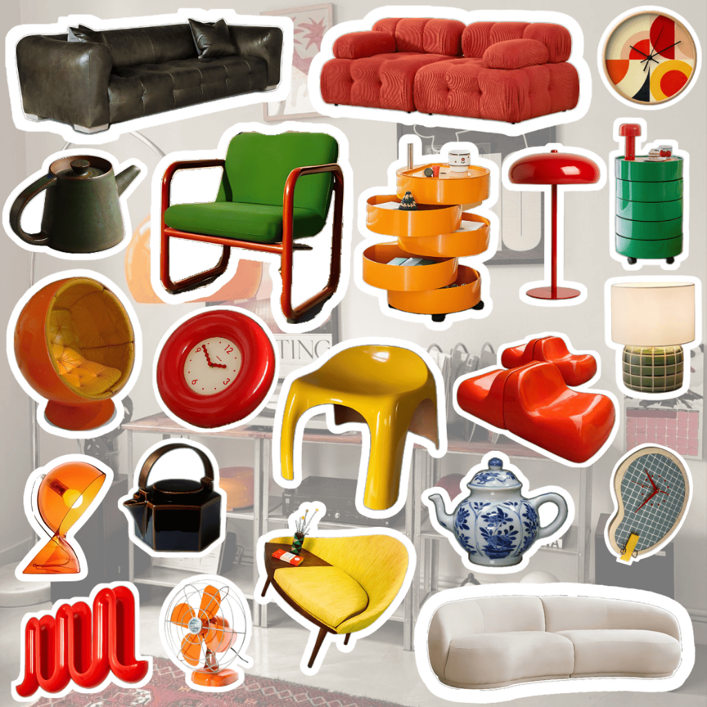 Bauhaus Furniture Sticker Vinyl Glossy Pack Premium Tahan Air Retro Aesthetic Interior Decor Laptop 