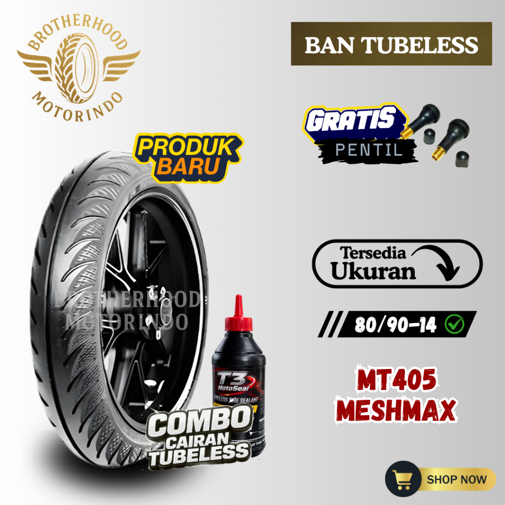 BAN ASCENDO MT405 MESH MAX RING 14 TUBLES ( 80/90-14 ) BAN MOTOR MATIC TUBLES / BAN RING 14 / RING 1