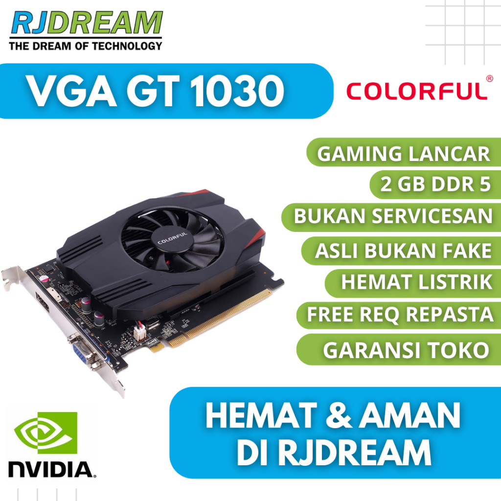 VGA GT 1030 2GB DDR5 BEKAS / SECOND NO MINUS