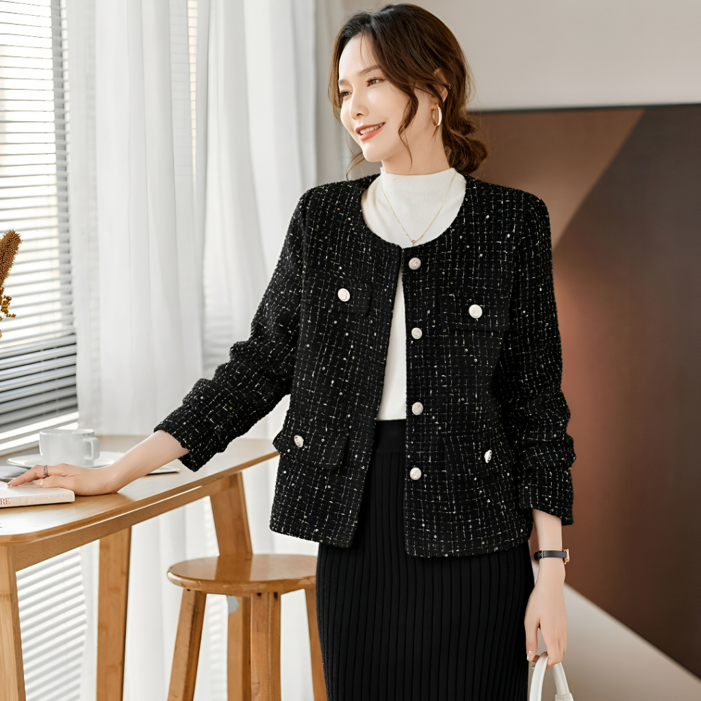 Blazer Wanita Elegan Kekinian Dengan Lengan Panjang / Atasan Wanita Blazer Kekinian Gaya Casual / Bl