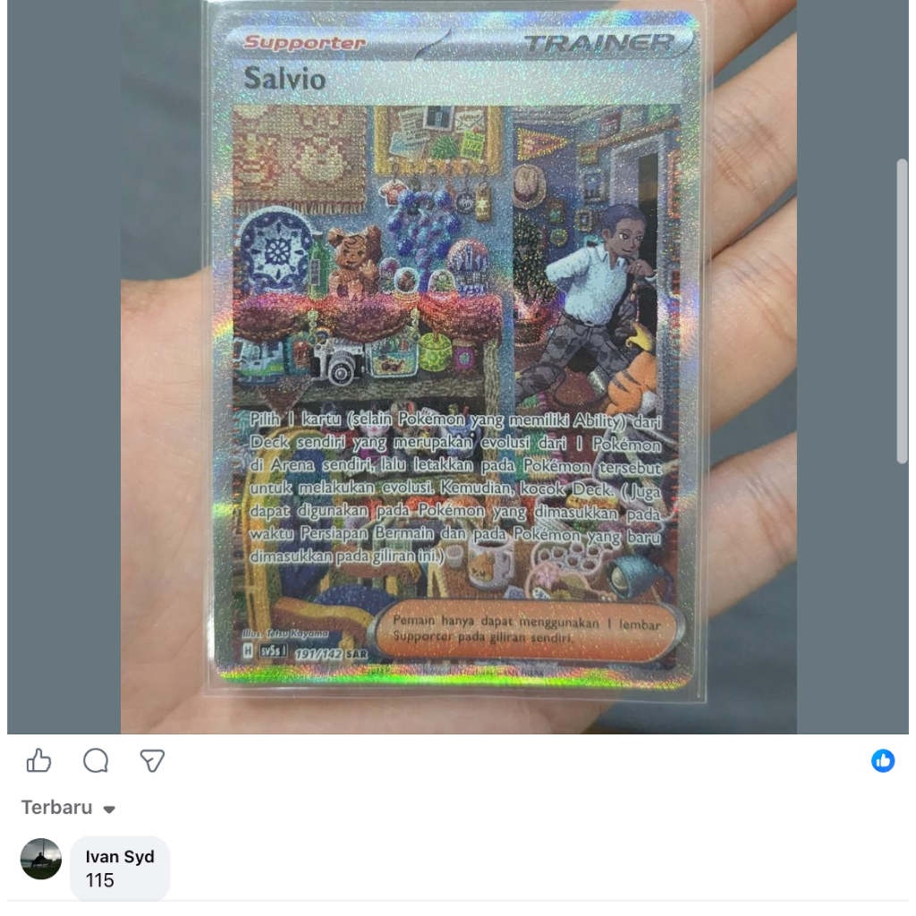 Win lalang kartu pokemon SAR Salvio Ivan Syd