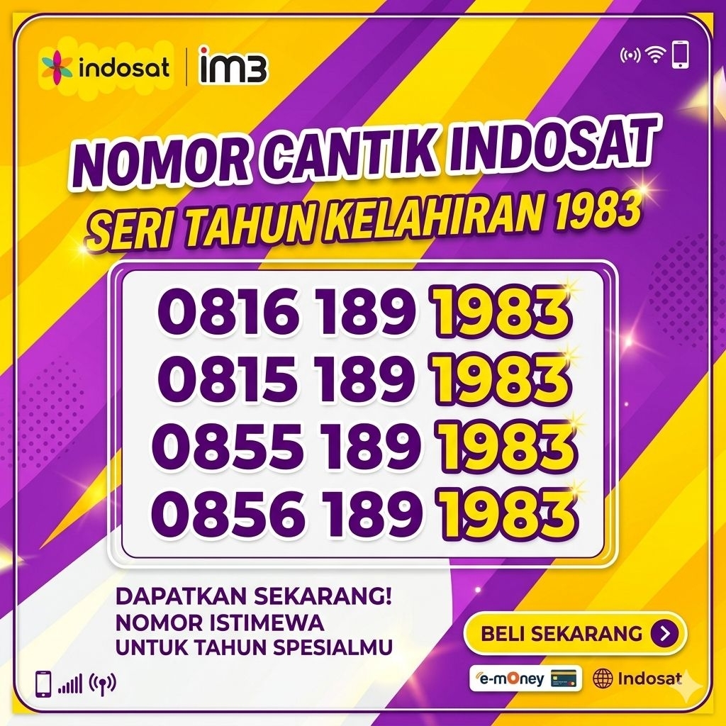 No IM3 Cantik Seri Tahun / Nomor Cantik Indosat ( Nomer 11 Digit )
