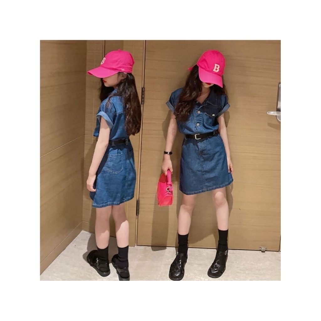 QS Dress mini Korea anak remaja modis + belt