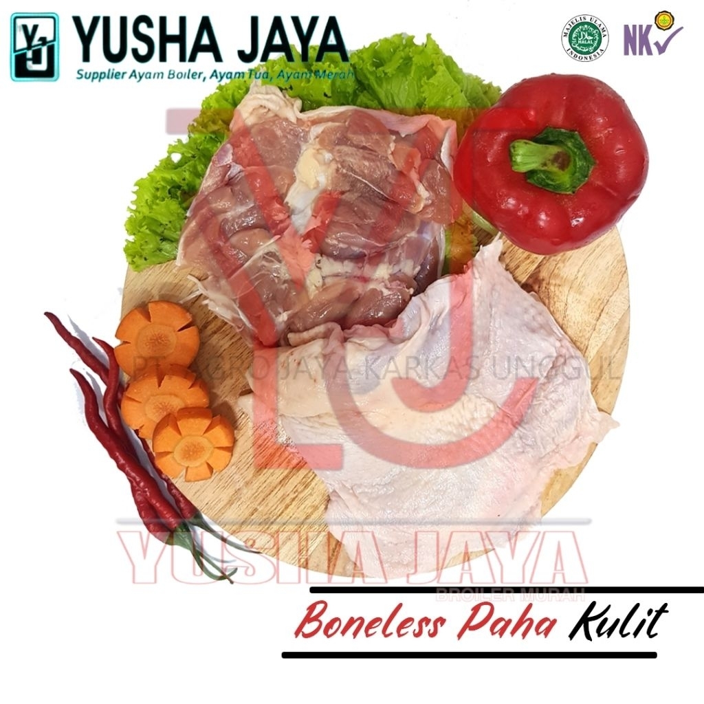 Fillet Paha Aym Dengan Kulit 1kg, Boneless Paha Kulit, Fillet Paha Segar, Fillet Paha Ayam Murah