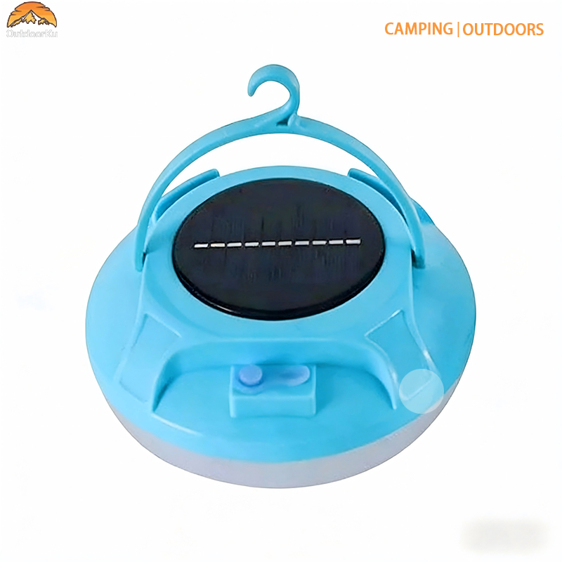 OutdoorKu Lampu gantung bertenaga surya 24 jam 500W/1000W Lampu Gantung LED Solar Panel Camping Lamp