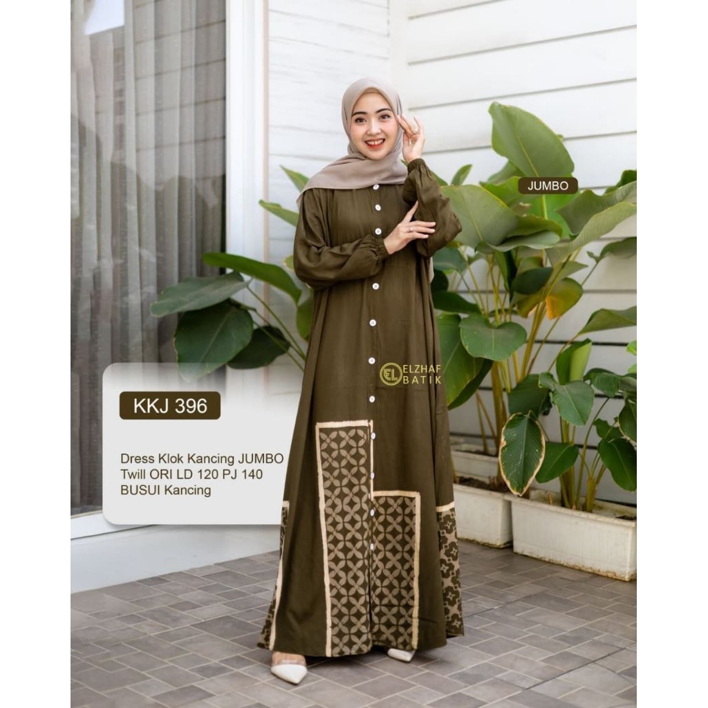 (READY COD) ELZHAF batik ori ll twill pekalongan size jumbo home dres