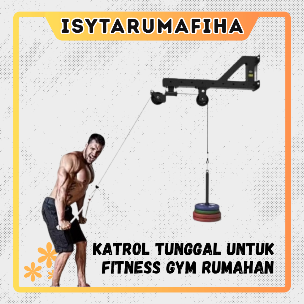 Promo Katrol Tunggal Fitness Gym Pully Down Pelengkap Home Fitnes bahan besi berkualitas