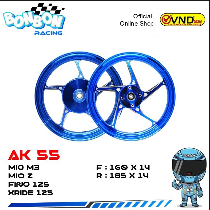 VND Velg Tipe AK 55 Model Enkei X1R Taka 160x185 * 14 - Mio M3/ Mio Z/ Fino 125/ Xride 125
