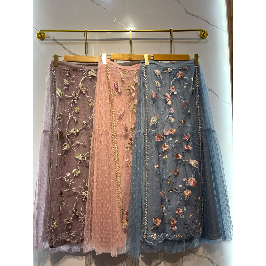 rok tutu motif bunga