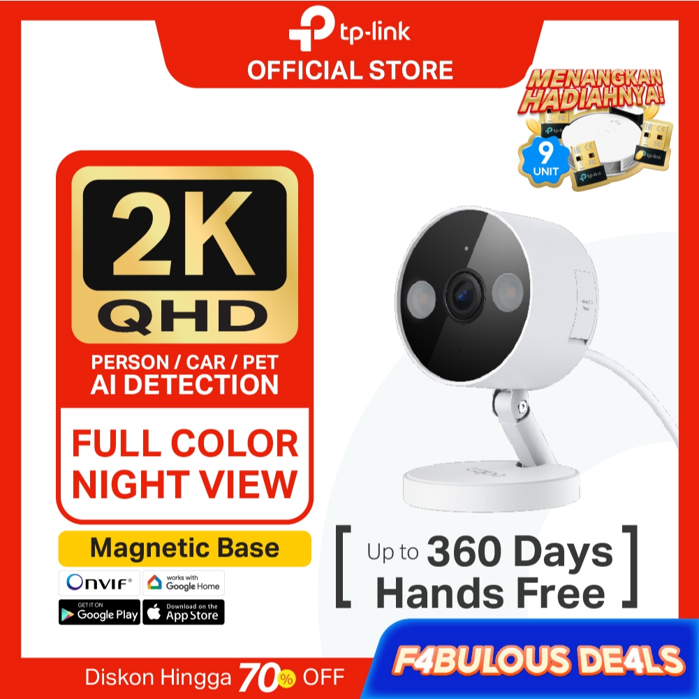 TP-Link | Tapo C120 Indoor Outdoor CCTV IP Camera SD Card Night Vision 2K QHD WiFi Security Camera