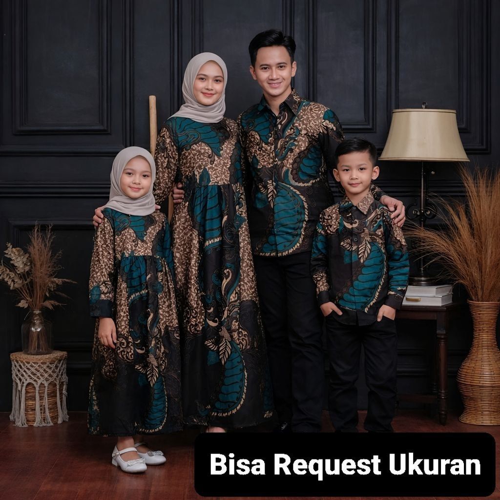 BAJU SERAGAM BATIK COUPLE GAMIS PASANGAN SARIMBIT KELUARGA CUSTOM ANAK BALITA REMAJA CEWEK COWOK / A