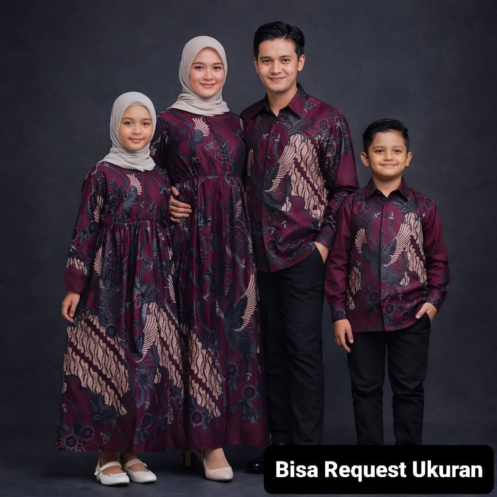 BAJU SERAGAM BATIK COUPLE GAMIS PASANGAN SARIMBIT KELUARGA CUSTOM ANAK BALITA REMAJA CEWEK COWOK / A
