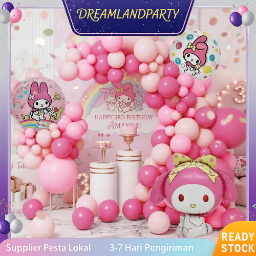 Set Paket Dekorasi Pesta Ulang Tahun Tema Melody Perlengkapan Pesta Ulang Tahun Anak Perempuan