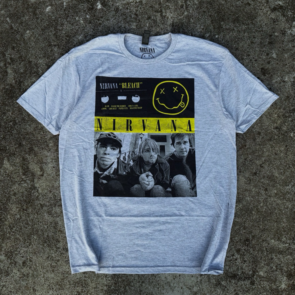 NIRVANA - BLEACH CASSETTES TSHIRT GREY