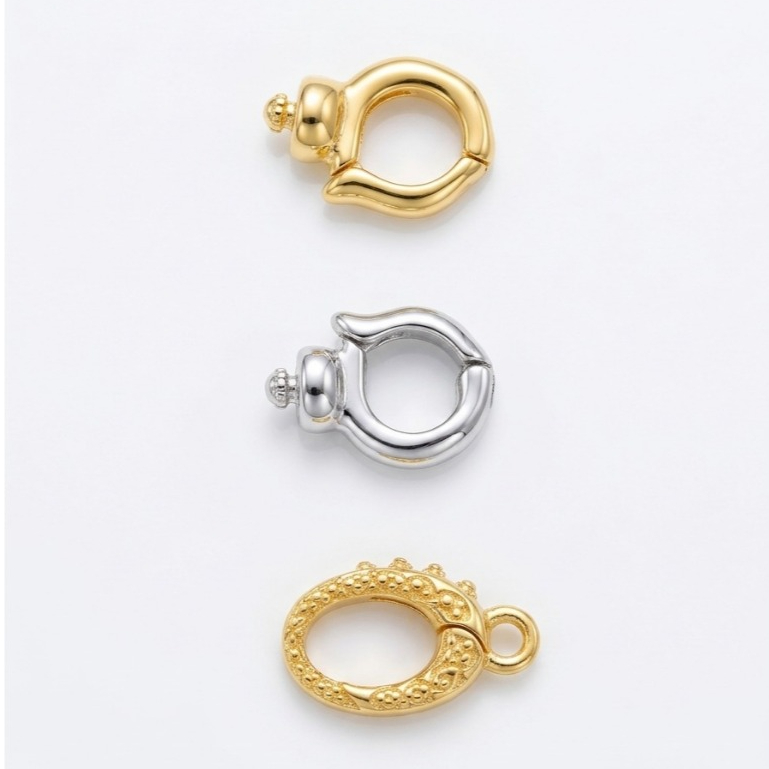 Kaitan Kalung, Kaitan kalung Mutiara, Aksesoris Kalung Mutiara,  Kaitan Tembaga Lapis Emas 18K