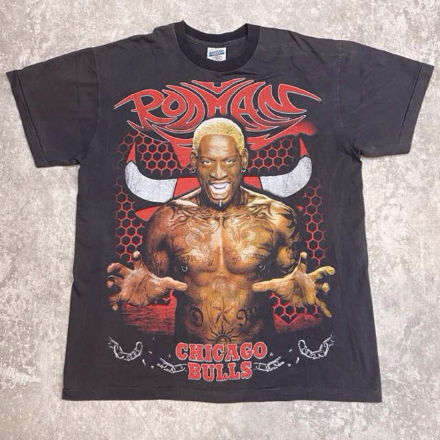 KAOS FADED DENNIS RODMAN CHICAGO BULL TAG BOOTLEG TEES