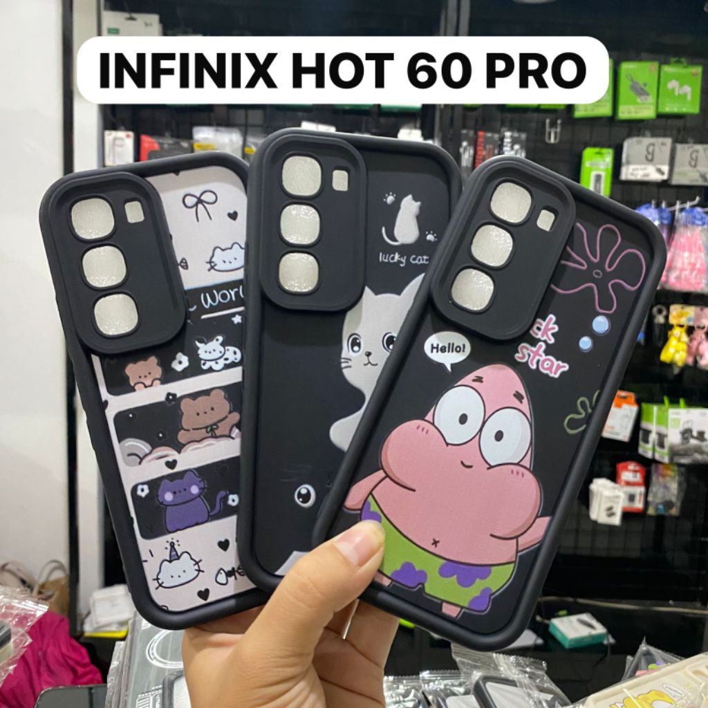 CASING SILIKON MOTIF PATRICK CAT BERUANG INFINIX HOT 60 PRO