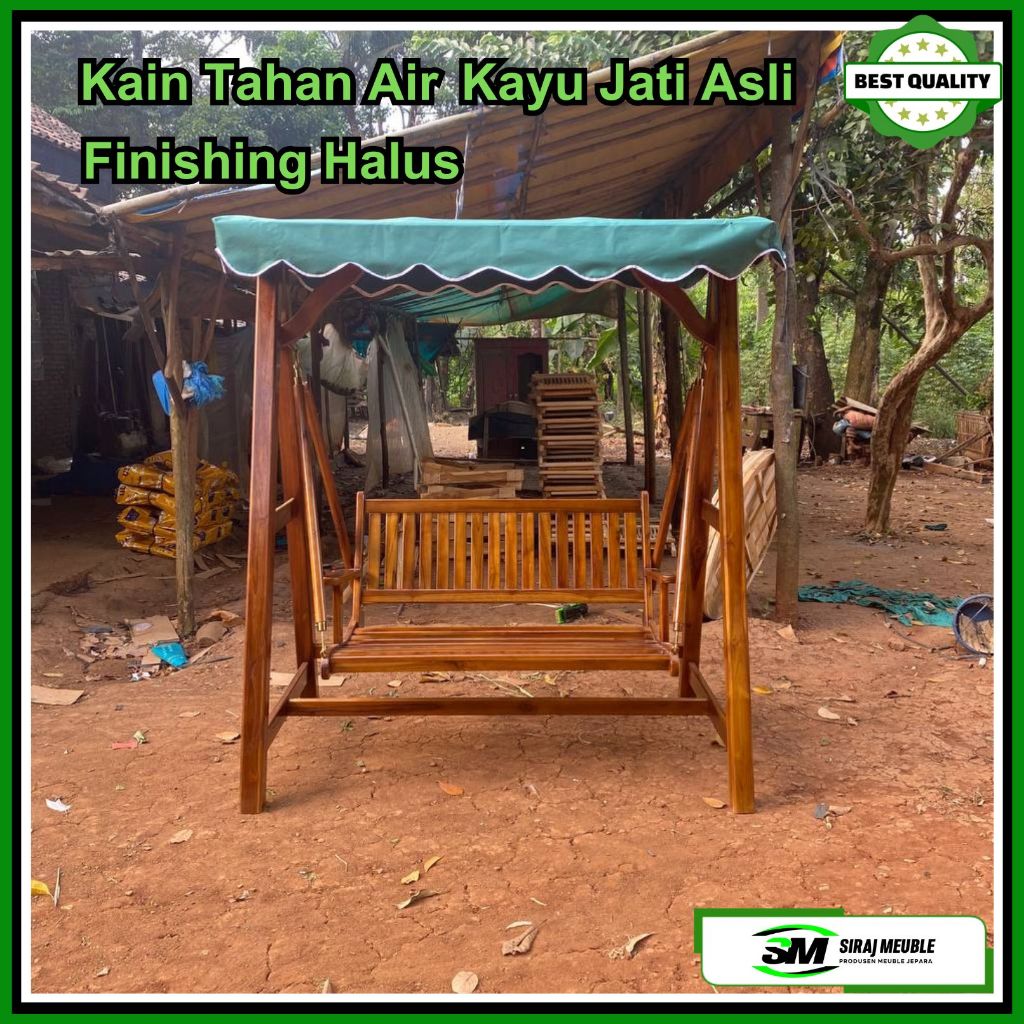 Kursi Ayunan Taman Teras Bahan Kayu Jati Bangku Kursi Ayunan Taman Teras Santai