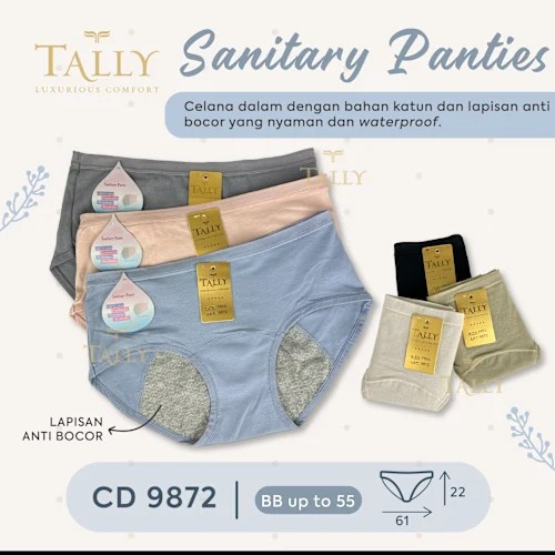 CD MENS 9872 TALLY - Tally 9872 /8362 Cd Celana Dalam Wanita Haid Menstruasi Sanitary Pants All Size