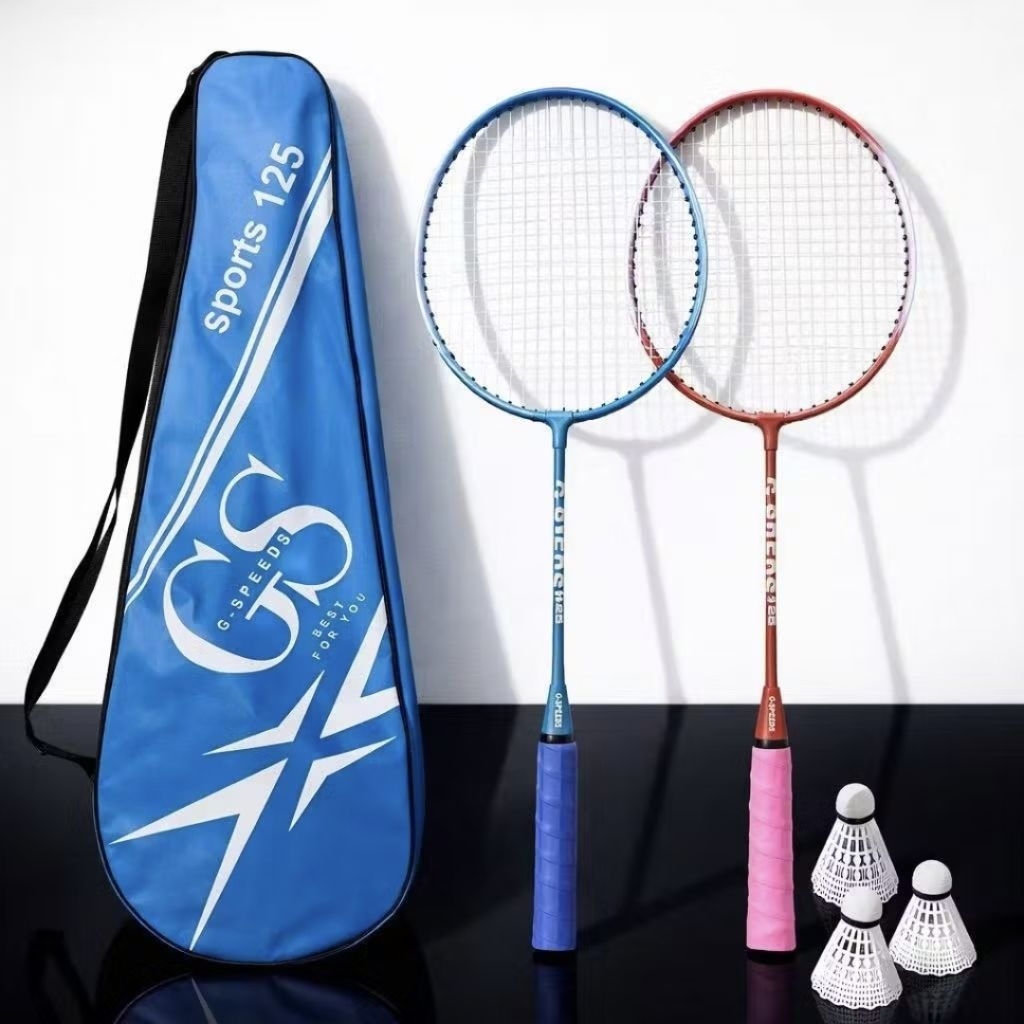 [Free tas]Raket Badminton Paket Komplit/ Raket Bulu Tangkis Isi 2 Free Bag/Raket Bulutangkis/Shuttle