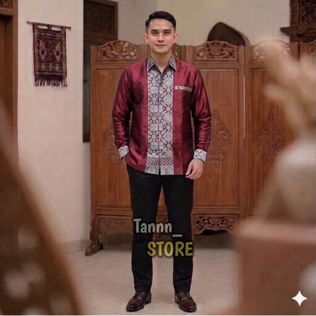 Baju kemeja pariasi songket/Baju kondangan pria