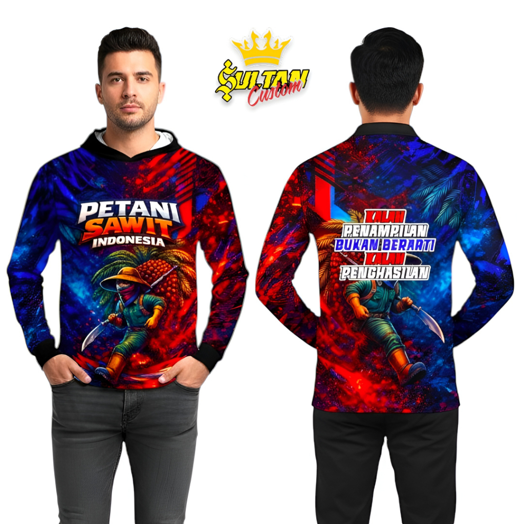 Kaos Jersey Petani Sawit Full Printing  Lengan Panjang Premium Komunitas Petani Sawit Indonesia